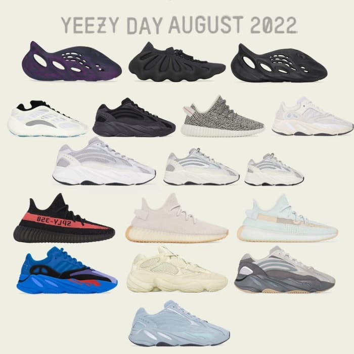 Every Kanye West Adidas Yeezy sneaker releasing on August 2, 2022.